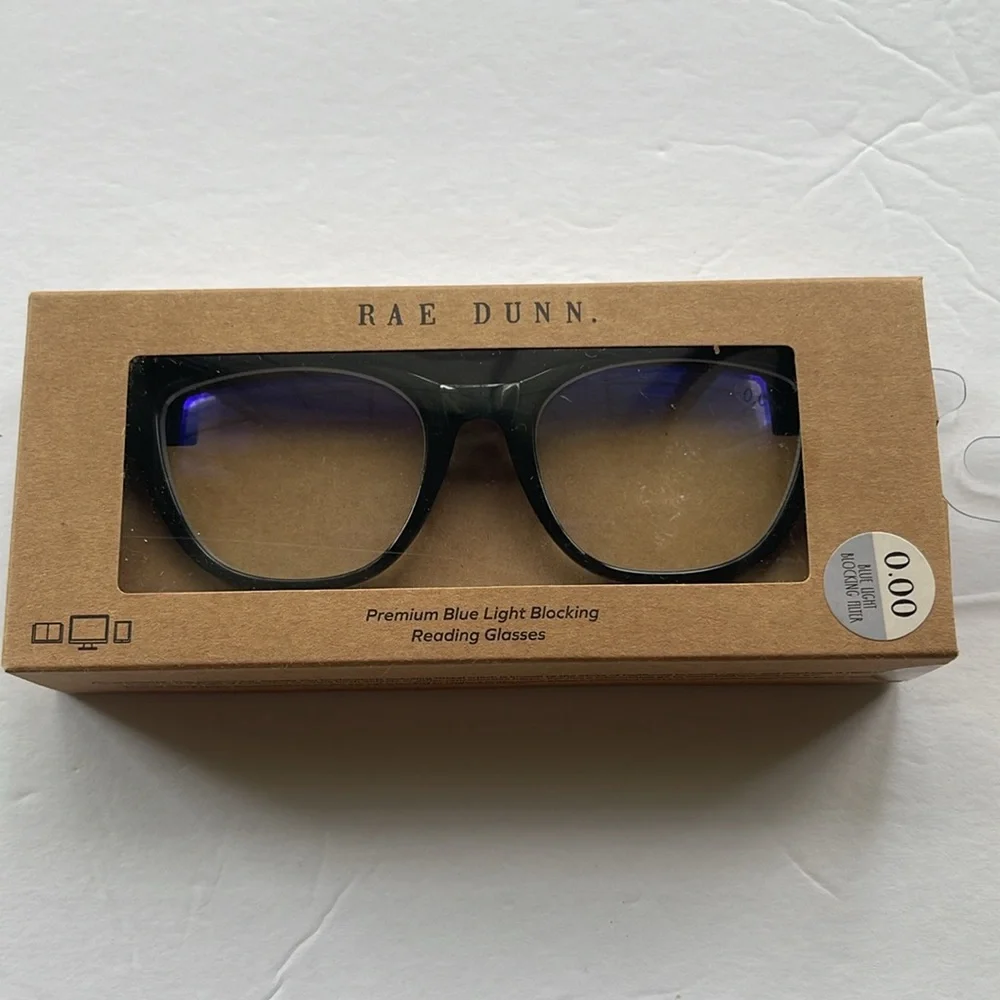 Rae Dunn Premium Blue Light Blocking Reading Glasses 0.00 With Pouch Included.